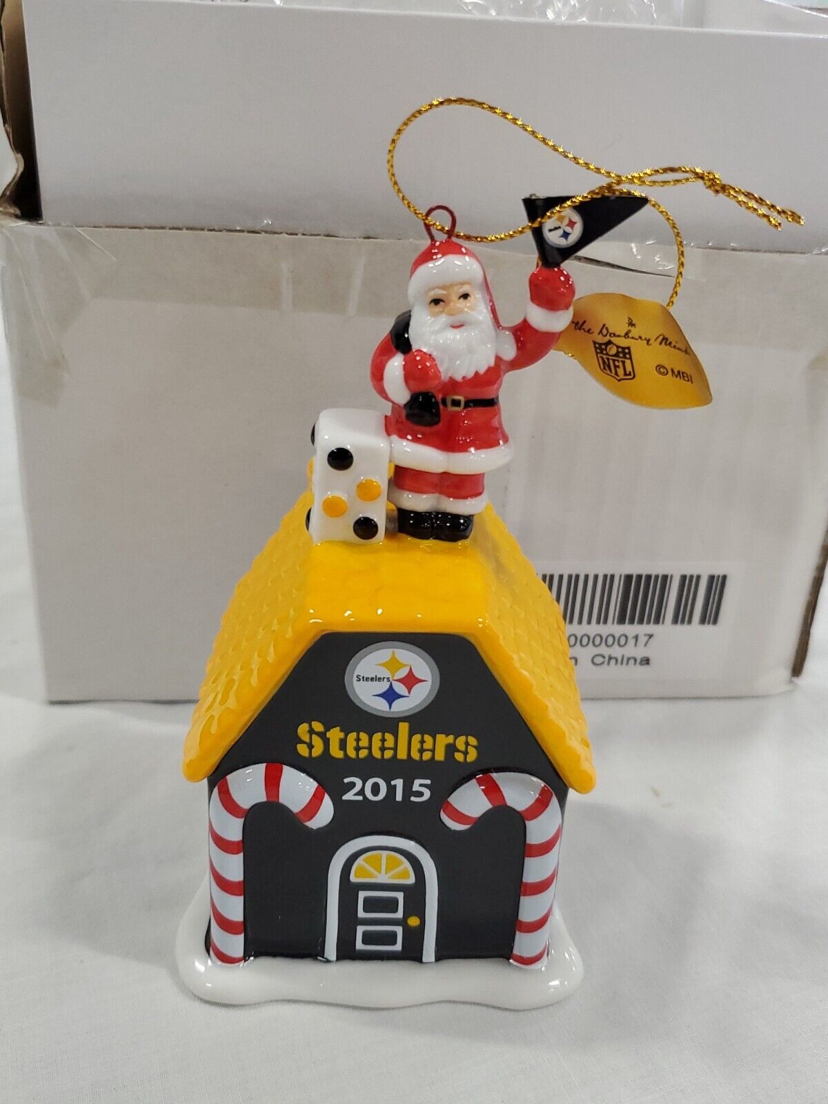 2015 Pittsburgh Steelers Santa Claus Christmas Ornament w/ box