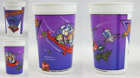 VINTAGE 1990 Wendy's Jetsons the Movie Plastic Souvenir Cup Orbiting to New Home