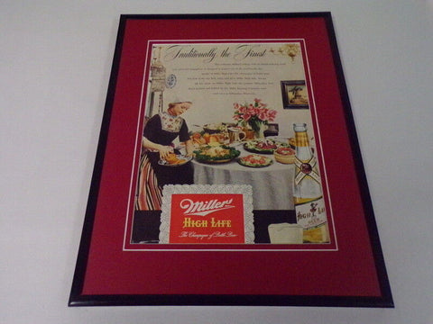 1951 Miller High Life Beer 11x14 Framed ORIGINAL Vintage Advertisement 