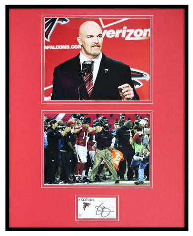 Dan Quinn Signed Framed 16x20 Business Card & Photo Display JSA Falcons