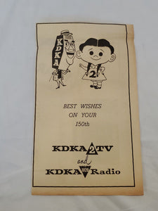 VINTAGE 1958 KDKA TV / Radio Pittsburgh Newspaper Advertisement