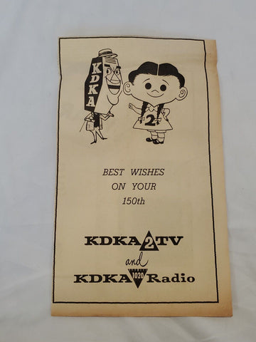 VINTAGE 1958 KDKA TV / Radio Pittsburgh Newspaper Advertisement