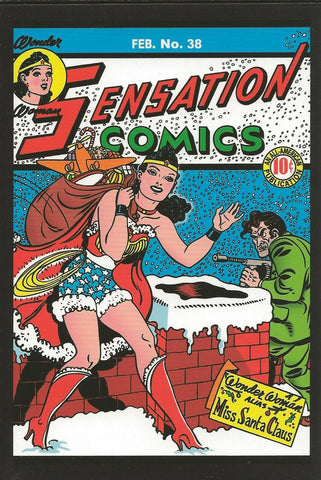 Sensation Comics #38 1945 4x5" Cover Postcard 2010 DC Comics Wonder Woman Santa