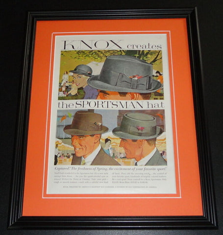 1959 Knox Sportsman Hat 11x14 Framed ORIGINAL Vintage Advertisement Poster