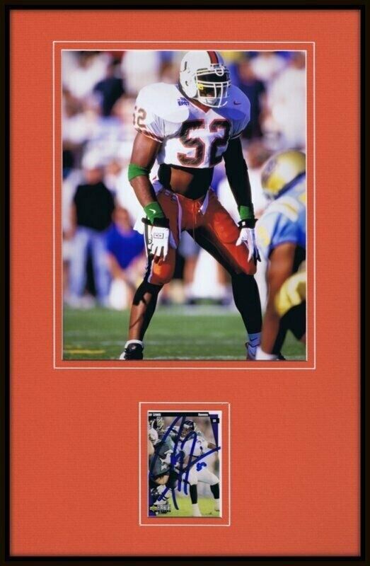 Ray Lewis Signed Framed 11x17 Photo Display Miami Hurricanes Ravens