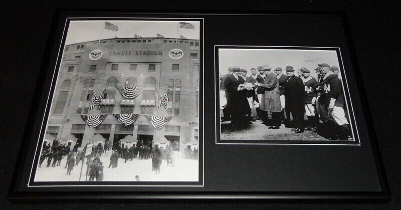 1923 New York Yankee Stadium & Kenesaw Mountain Landis Framed Photo Set