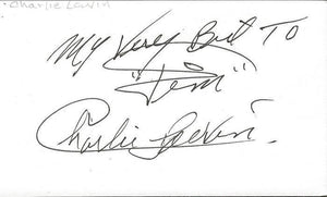 Charlie Louvin Signed 3x5 Index Card 