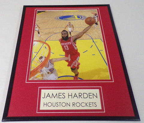 James Harden Dunk Rockets vs Warriors Framed 11x14 Photo Display 