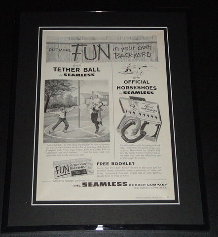 1959 Seamless Rubber Tether Ball 11x14 Framed ORIGINAL Vintage Advertisement