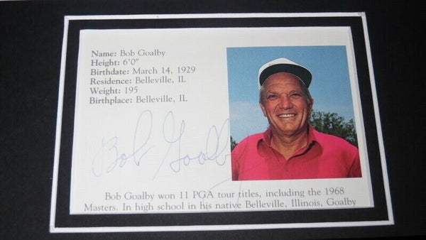 Bob Goalby Signed Framed 11x14 Photo Display JSA Masters