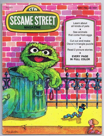 ORIGINAL Vintage May 1973 Sesame Street Magazine Oscar Grouch & Slimey Worm