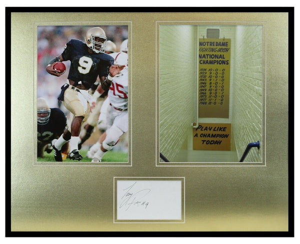 Tony Rice Signed Framed 16x20 Photo Display Notre Dame 1988 National Champs