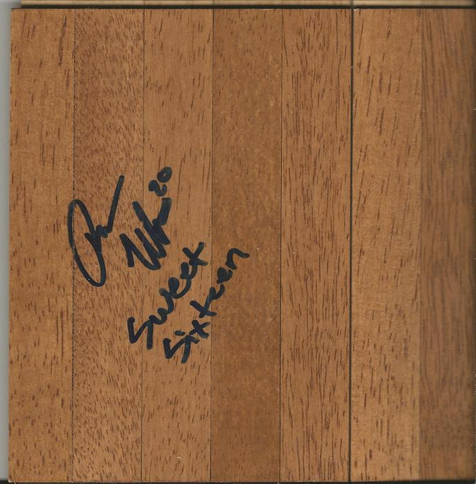 Ryan Wittman Signed 6x6 Floorboard Cornell Sweet Sixteen Inscription