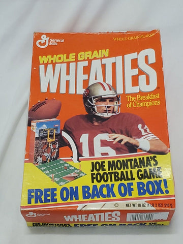 ORIGINAL Vintage 1992 Joe Montana Empty Wheaties Box w/ Football Game