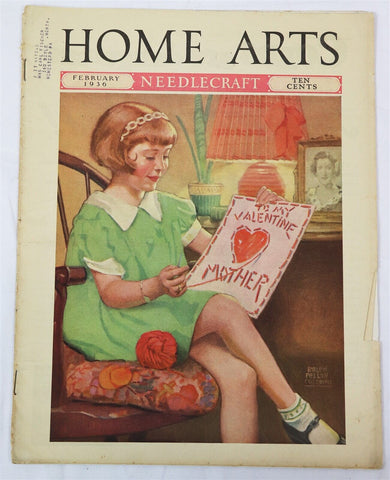 ORIGINAL Vintage Feb 1936 Home Arts Needlecraft Magazine 