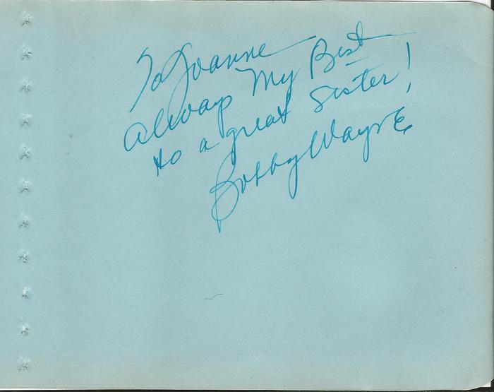 Bobby Wayne Signed Vintage Album Page