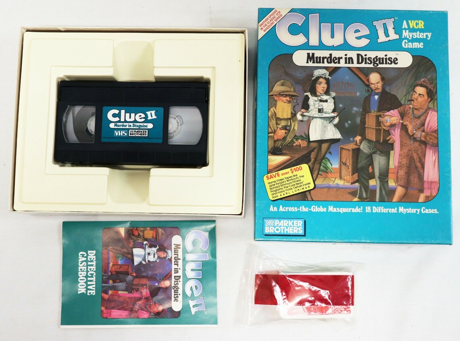 VINTAGE 1987 Parker Brothers Clue II VHS Board Game Complete