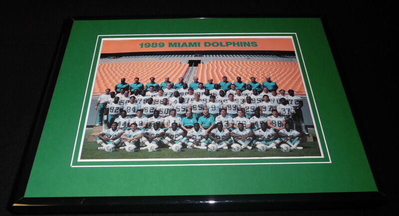 1989 Miami Dolphins Team Framed 11x14 Photo Display Dan Marino Don Shula