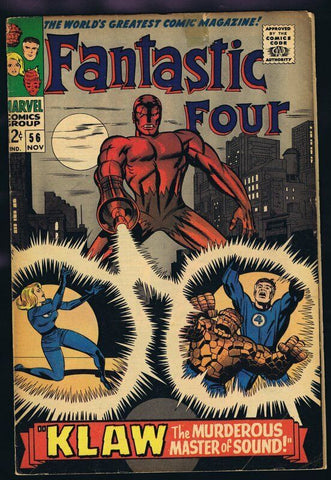 Fantastic Four #56 ORIGINAL Vintage 1966 Marvel Comics Klaw Silver Surfer