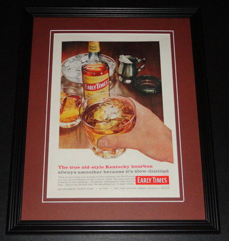 1959 Early Times Bourbon 11x14 Framed ORIGINAL Vintage Advertisement B