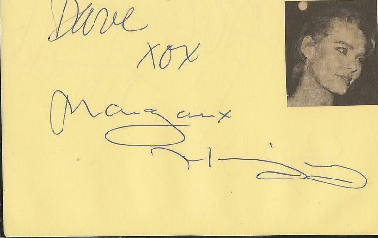 Margaux Hemingway Signed Vintage 3x5 Index Card JSA 