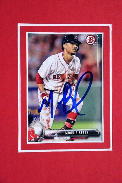 Mookie Betts Signed Framed 16x20 Photo Display Red Sox