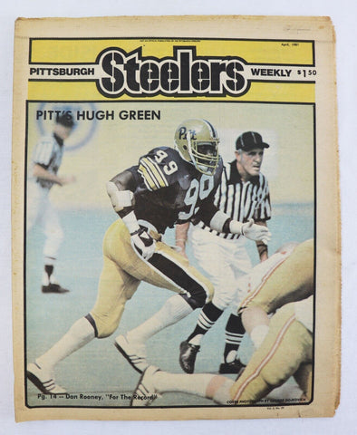 ORIGINAL Vintage Apr 1981 Pittsburgh Steelers Weekly Hugh Green