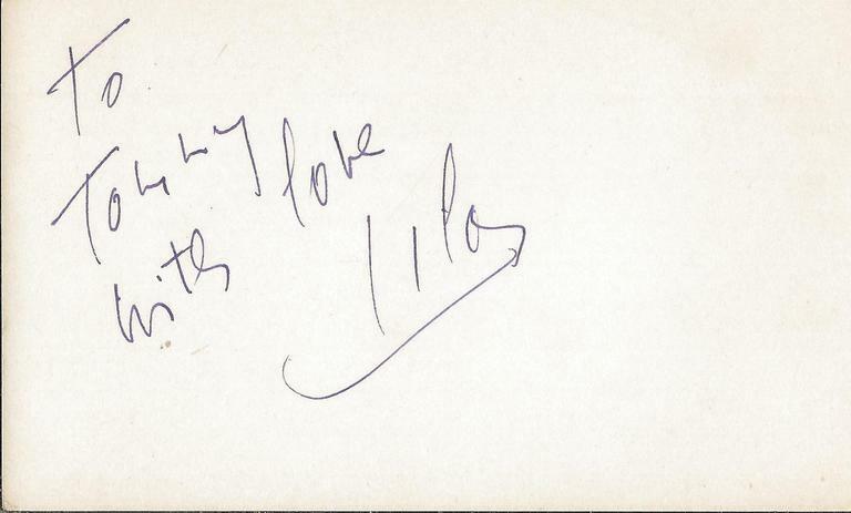 Lila Lee Signed Vintage 3x5 Index Card JSA  B