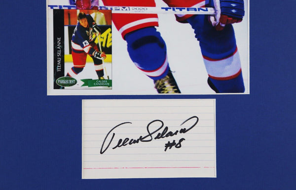 Teemu Selanne Signed Framed 11x14 Beckett Hockey Cover Display Jets