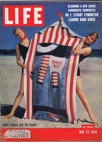 ORIGINAL Vintage Life Magazine May 21 1956 Trick Towels for the Beach