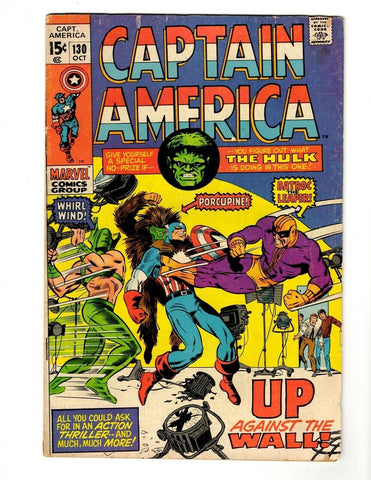 Captain America #130 ORIGINAL Vintage 1970 Marvel Comics 