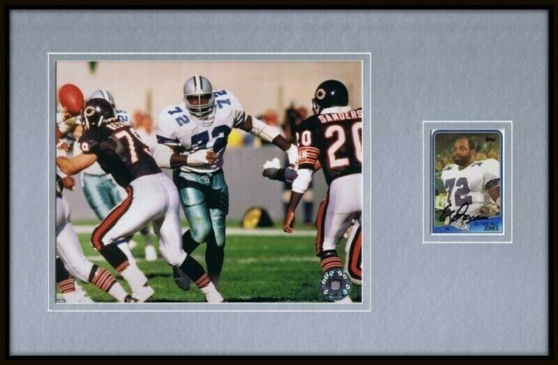 Ed Too Tall Jones Signed Framed 11x17 Photo Display Cowboys