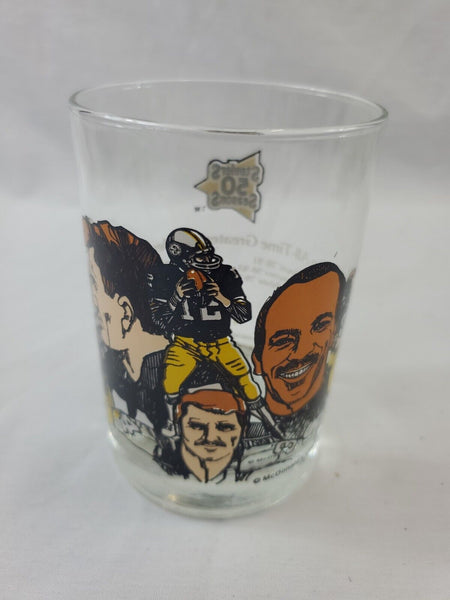 VINTAGE 1982 McDonald's Steelers 50 Years Glass Jack Lambert Franco Harris