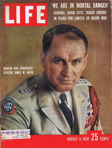 ORIGINAL Vintage Life Magazine August 4 1958 General James Gavin