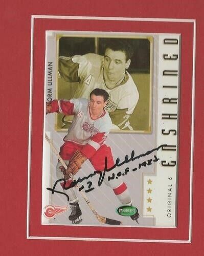 Norm Ullman Signed Framed 11x17 Photo Display Red Wings