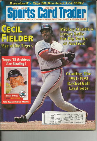 ORIGINAL Vintage Apr 1992 Sports Card Trader Magazine Cecil Fielder