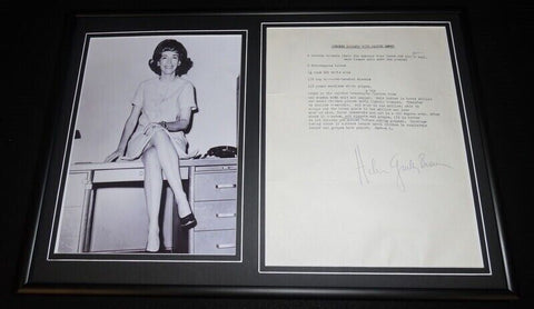 Helen Gurley Brown Signed Framed 12x18 Chicken Recipe & Photo Display