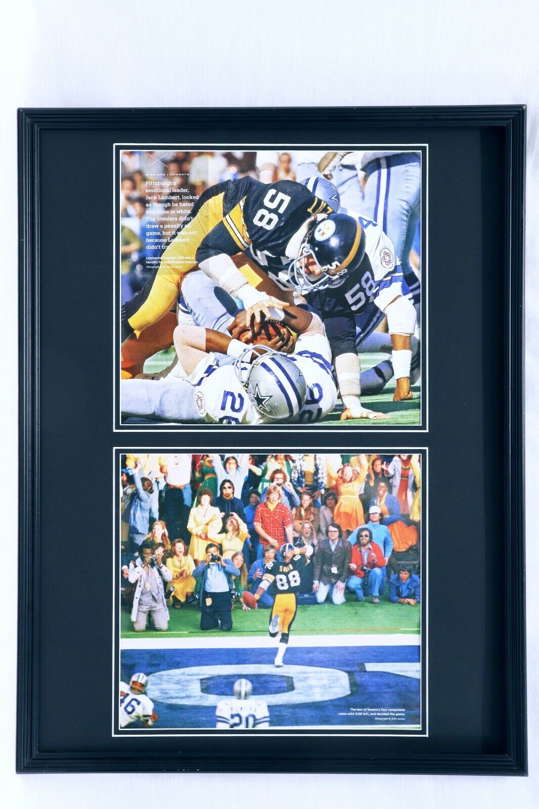 Super Bowl X Pittsburgh Steelers vs Cowboys Framed 18x24 Photo Display Swann