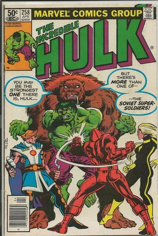 Incredible Hulk #258 ORIGINAL Vintage 1981 Marvel 1st Soviet Super-Soldiers