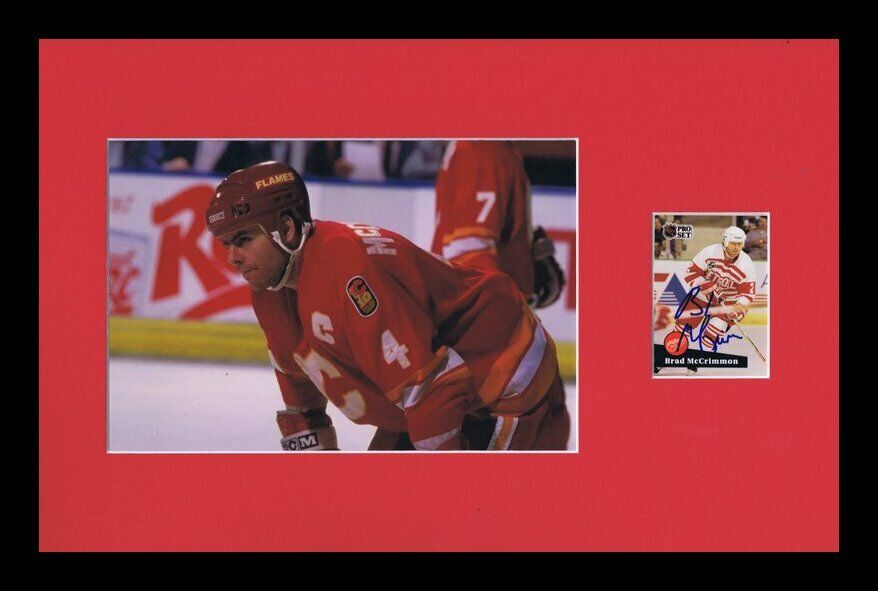 Brad McCrimmon Signed Framed 11x17 Photo Display Flames 