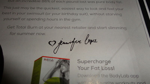 Jennifer Lopez Facsimile Signed Framed 2015 Bodylab Advertising Display B