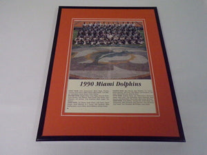 1990 Miami Dolphins Team Framed 11x14 Photo Display Dan Marino Don Shula