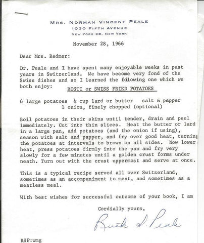 Ruth Stafford Peale Signed 1966 Typed Letter