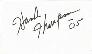 Hank Thompson Signed 3x5 Index Card