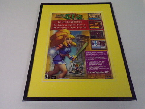 Lady Sia 2001 Game Boy Advance Framed 11x14 ORIGINAL Advertisement 