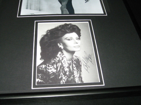 Sophia Loren Signed Framed 12x18 Lingerie Stockings Photo Set