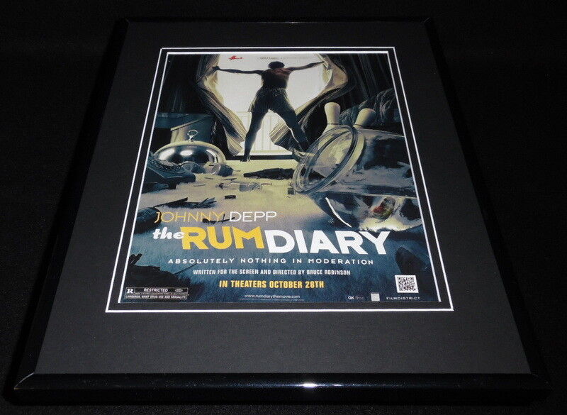 Rum Diary 2011 Johnny Depp Framed 11x14 ORIGINAL Advertisement 