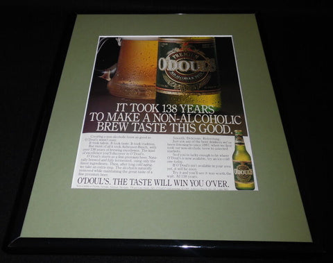 1989 Busch O'Douls Beer Framed 11x14 ORIGINAL Vintage Advertisement 