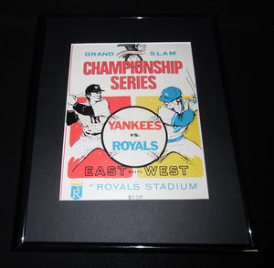 1976 ALCS Framed 11x14 ORIGINAL Program Cover Yankees vs Royals