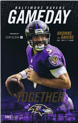 ORIGINAL Vintage Sep 17 2017 Baltimore Ravens vs Browns Program Joe Flacco